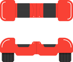 red hoverboard front and top view vector