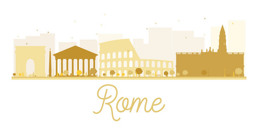 rome city skyline golden silhouette vector