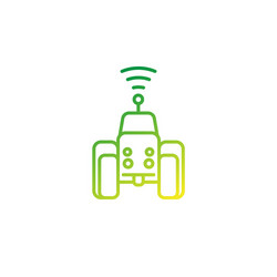 Autonomous tractor line icon vector