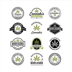 Cannabis Emblem Set Vector Image