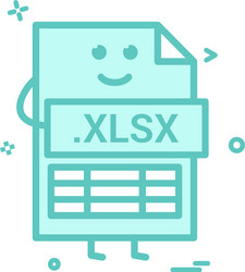 computer xlsx file format type icon design vector image