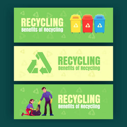 ecology posters with trash bins recycle sign vector