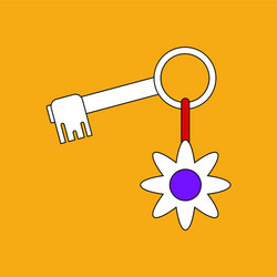 Flat icon design collection key and fob vector