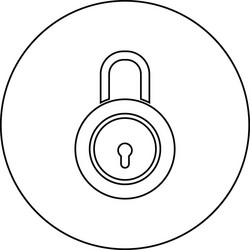 lock padlock icon in circle round outline black vector image