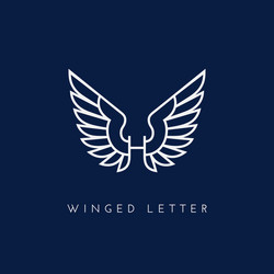 Dj letter initial with royal wing logo template Vector Image