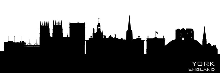 York City Skyline Silhouette Vector Image