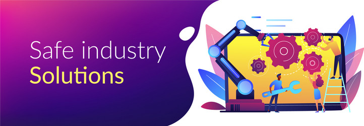 collaborative robotics concept banner header vector image