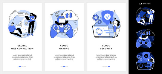 global web connection mobile app ui kit vector image