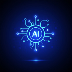 artificial intelligence circuit line style vector image