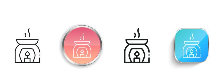 burner icon thin linear regular and button style vector image
