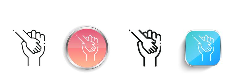help icon thin linear regular and button style vector image