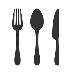 Fork spoon and knife isolated on white Royalty Free Vector