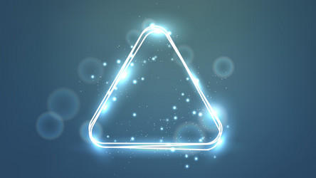 neon rounded triangle frame with shining effects vector image