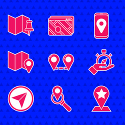 set route location search map pointer with star vector image
