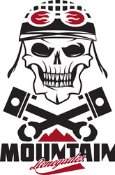 Vintage Mountain Renegades Skull Print Vector Image