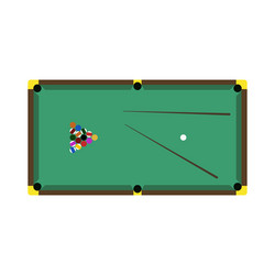 Pool table top view billiard game background Vector Image