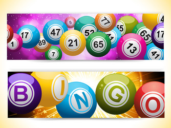 Bingo ball banners vector