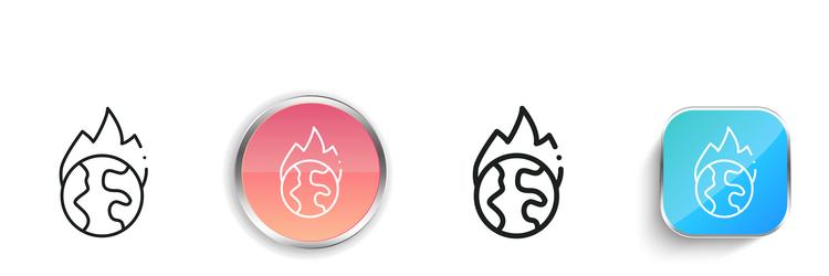burning icon thin linear regular and button style vector image