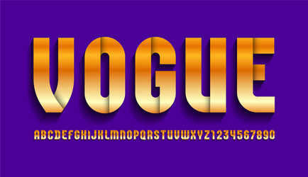 golden font bright alphabet in metallic style vector image