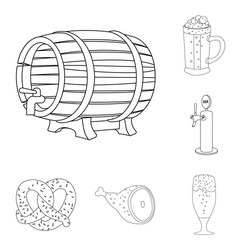 isolated object of pub and bar icon set vector image