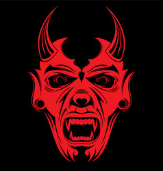 Red demon head Royalty Free Vector Image - VectorStock