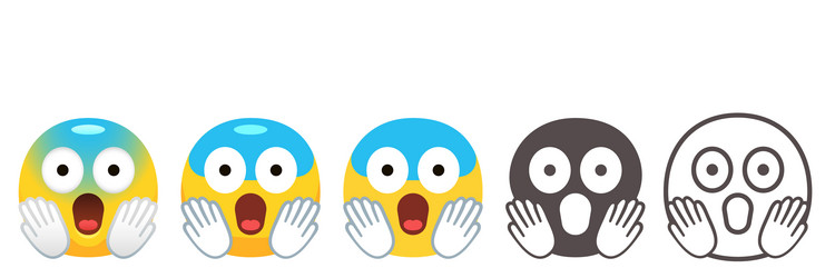 Shocked, scared emoji vector illustration Stock Vector by ©barsrsind  255423168