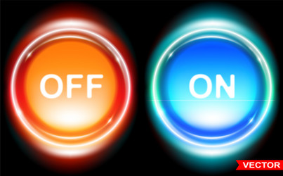 shiny glossy on and off web buttons icons set vector image