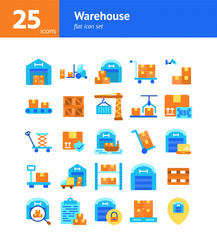 Warehouse icon flat Royalty Free Vector Image - VectorStock