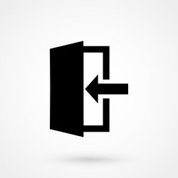 Exit icon in trendy flat style isolated on grey vector