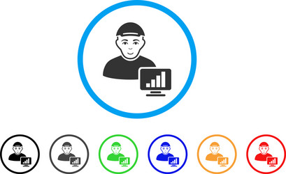 Online trader rounded icon vector