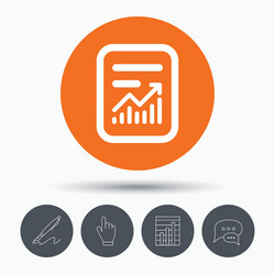 report file icon document page with statistics vector image