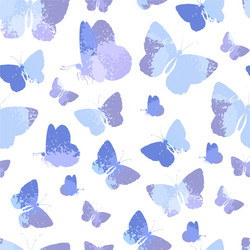 seamless pattern with blue silhouettes watercolor vector