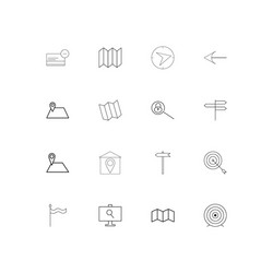 maps and navigation linear thin icons set vector image