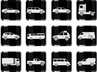 Vehicles icon set vector