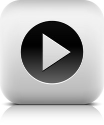 web icon with play arrow sign in black circle vector image
