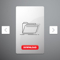 archive catalog directory files folder line icon vector image