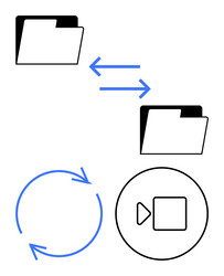 file transfer and synchronization concept vector image