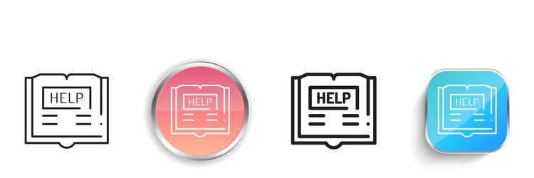 help icon thin linear regular and button style vector image