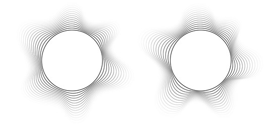 round sound wave frames circular lines pattern vector image