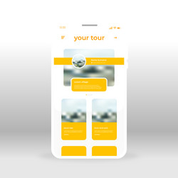 Mobile travel ui ux gui screen for apps Royalty Free Vector