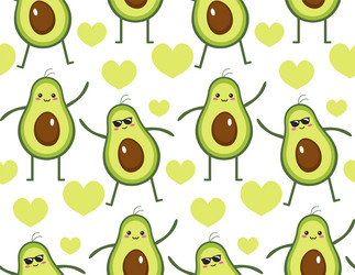 Avocado beauty seamless pattern vector