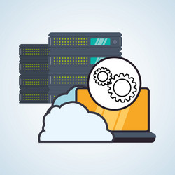 web hosting design data center icon isolate vector image