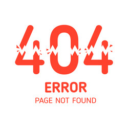 404 error page not found lacking with white vector image