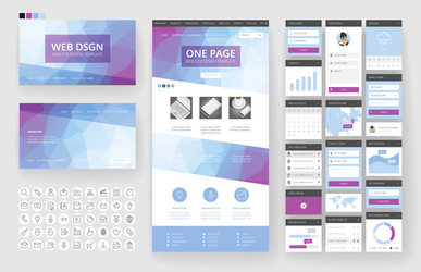 Abstract Website Header & UI Elements vector image