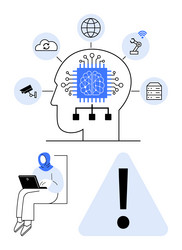 artificial intelligence and data integration vector image