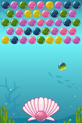 Bubble shooter under the sea game vector