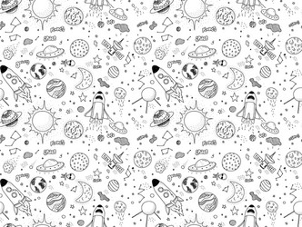 Cosmic Pattern - Space Objects vector image