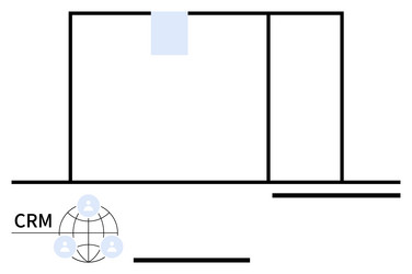 crm network integration concept with global vector image