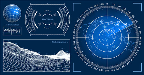 futuristic user interface hud tech elements vector image