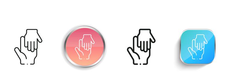 helping icon thin linear regular and button style vector image